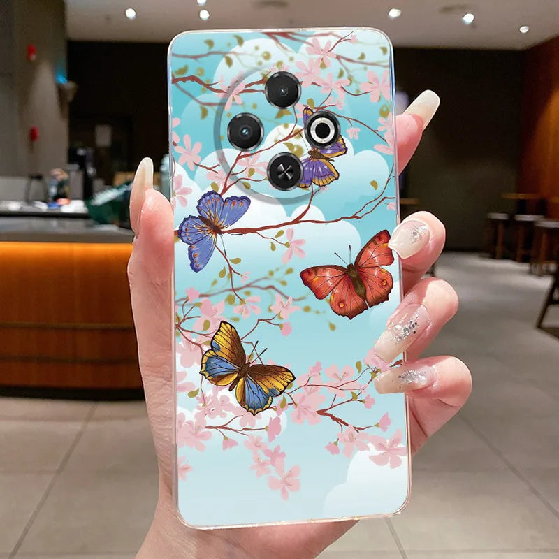 For Tecno Spark 30C Case kl5 kl5n Aesthetic Butterfly Flower Clear Soft Silicone Back Cover Techno Spark 30C Phone Case k15 k15n by FLIPSTYLEZLLC