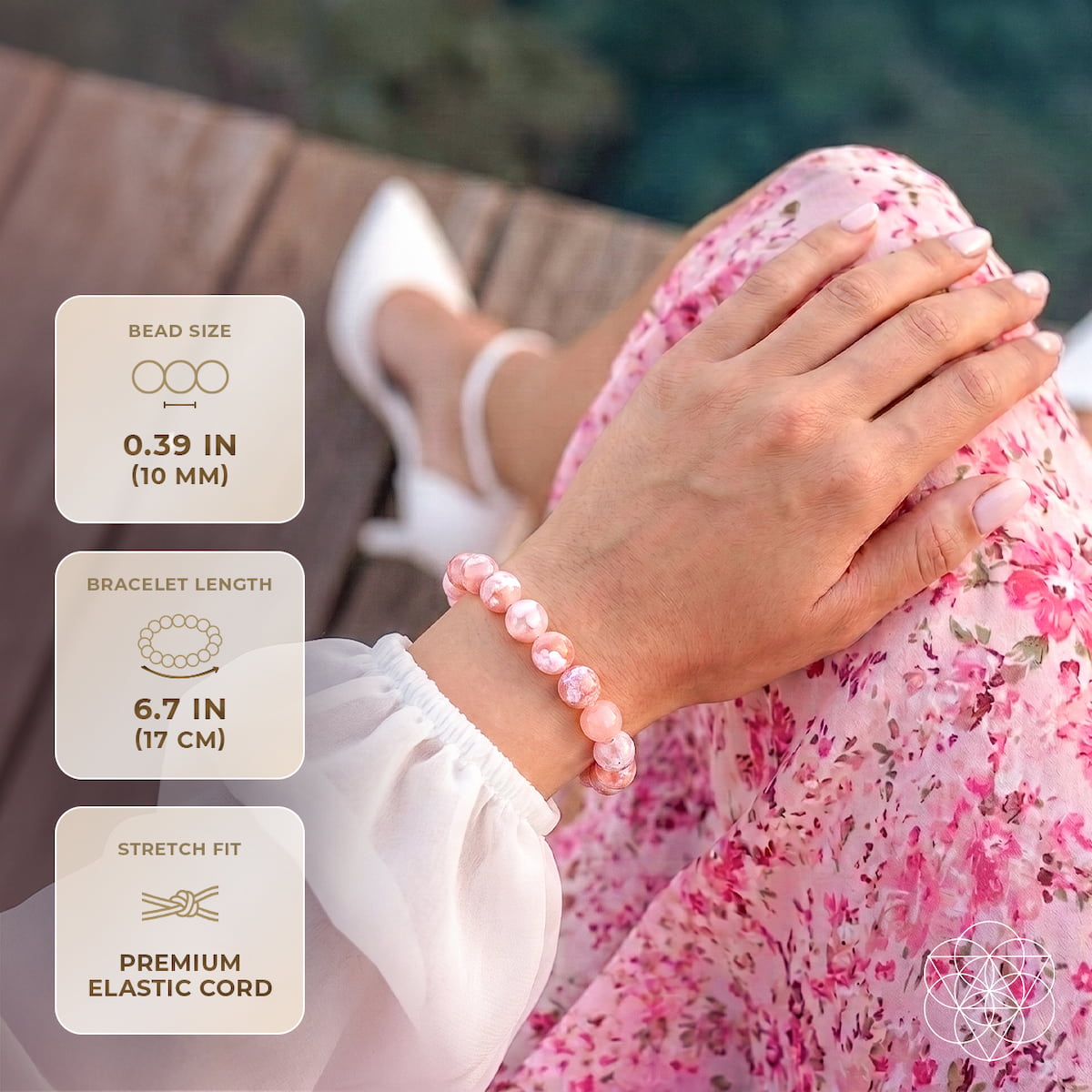 The Woman You’re Becoming - Sakura Flower Agate Bracelet by Conscious Items