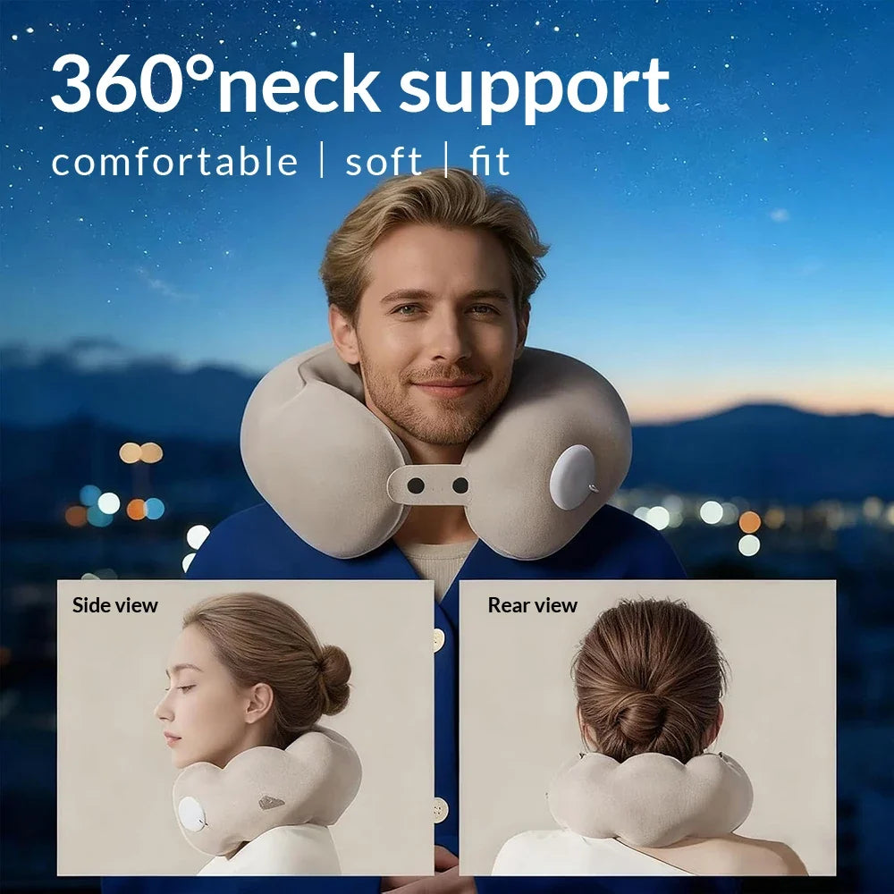 1 Pc of Compression Inflatable Neck Pillow, Portable Adjustable by FLIPSTYLEZLLC