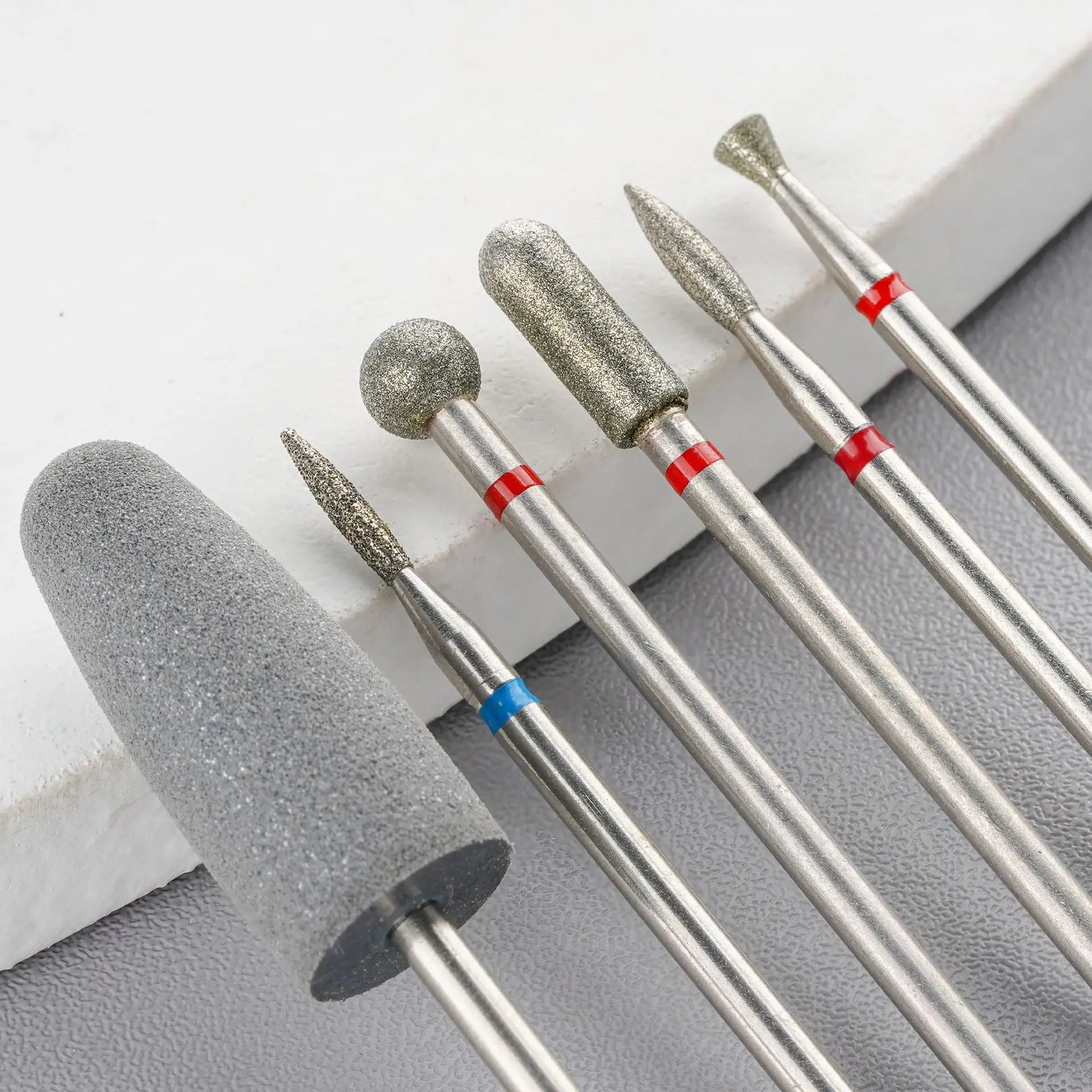 6pcs/set Diamond Sand Nail Files Drill Cuticle Polishing Bit Nail Grinding Head Electric Manicure Set for Removing Acrylic by AliExpress