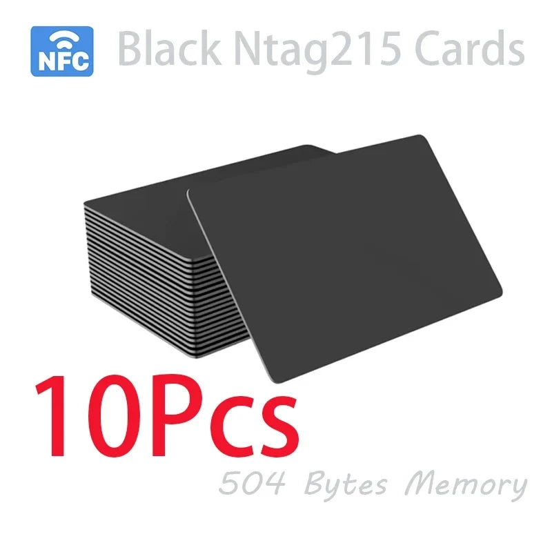 Hilo 5-10PCS NTAG215 Blank NFC Cards PVC Tags NFC215 Black Card 13.56Mhz TagMo Waterproof RFID NFC Phone 504 bytes by FLIPSTYLEZLLC