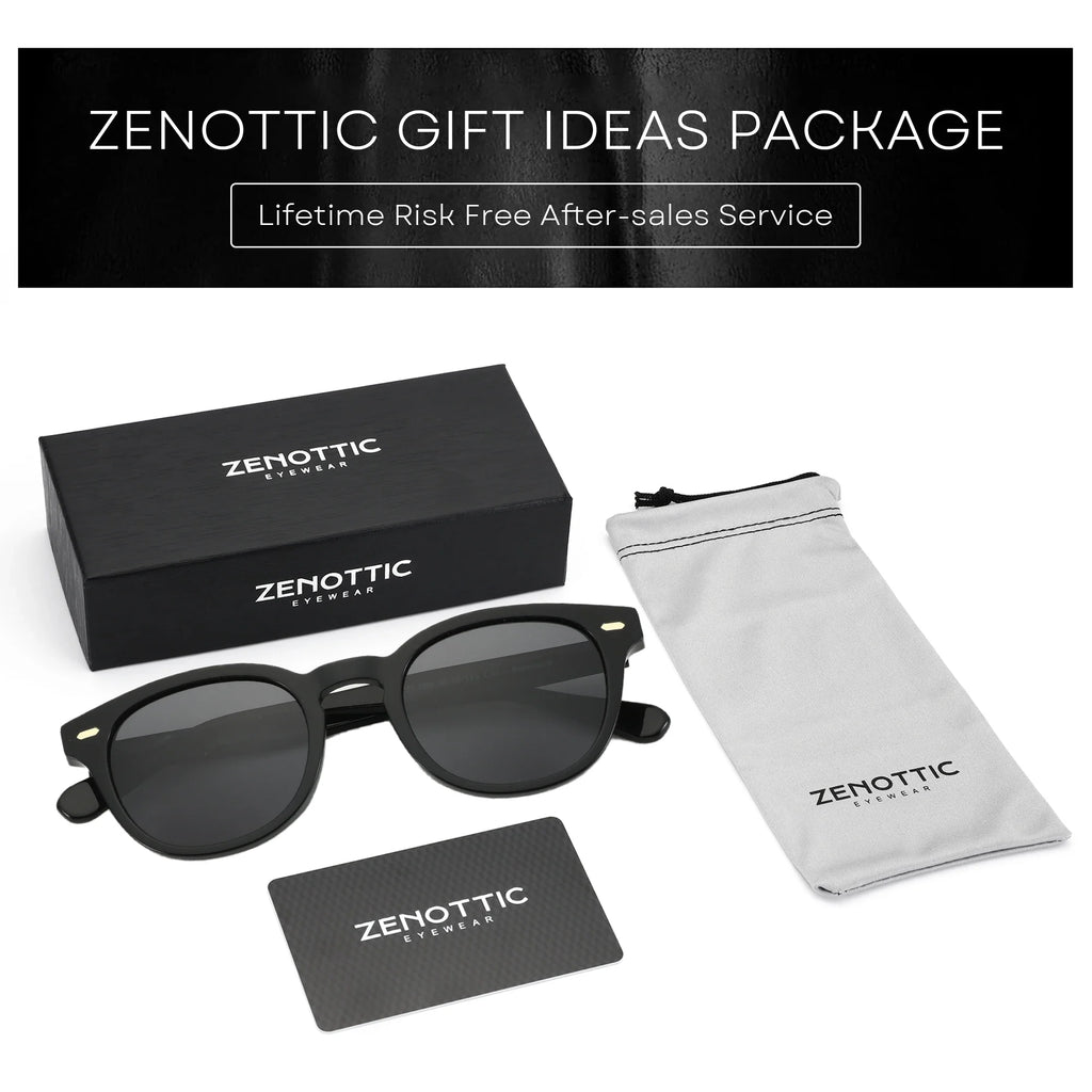 ZENOTTIC Classical High-quality Acetate Polarized Sunglasses Unisex UV400 Protection Shade Retro Round Sun Glasses ZS6211 by FLIPSTYLEZLLC
