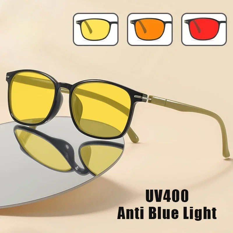 Fashionable Color Blocking Night Vision Blue Light Blocking Glasses Orange or Red Lenses for Computer Gaming Protective Eyewear by FLIPSTYLEZLLC