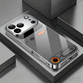 Minimalist Gaming Console Pattern Glass Phone Case For iPhone 11 12 13 14 15 16 17 Pro Max Plus 17 Air Electroplate Silver Cover by FLIPSTYLEZLLC