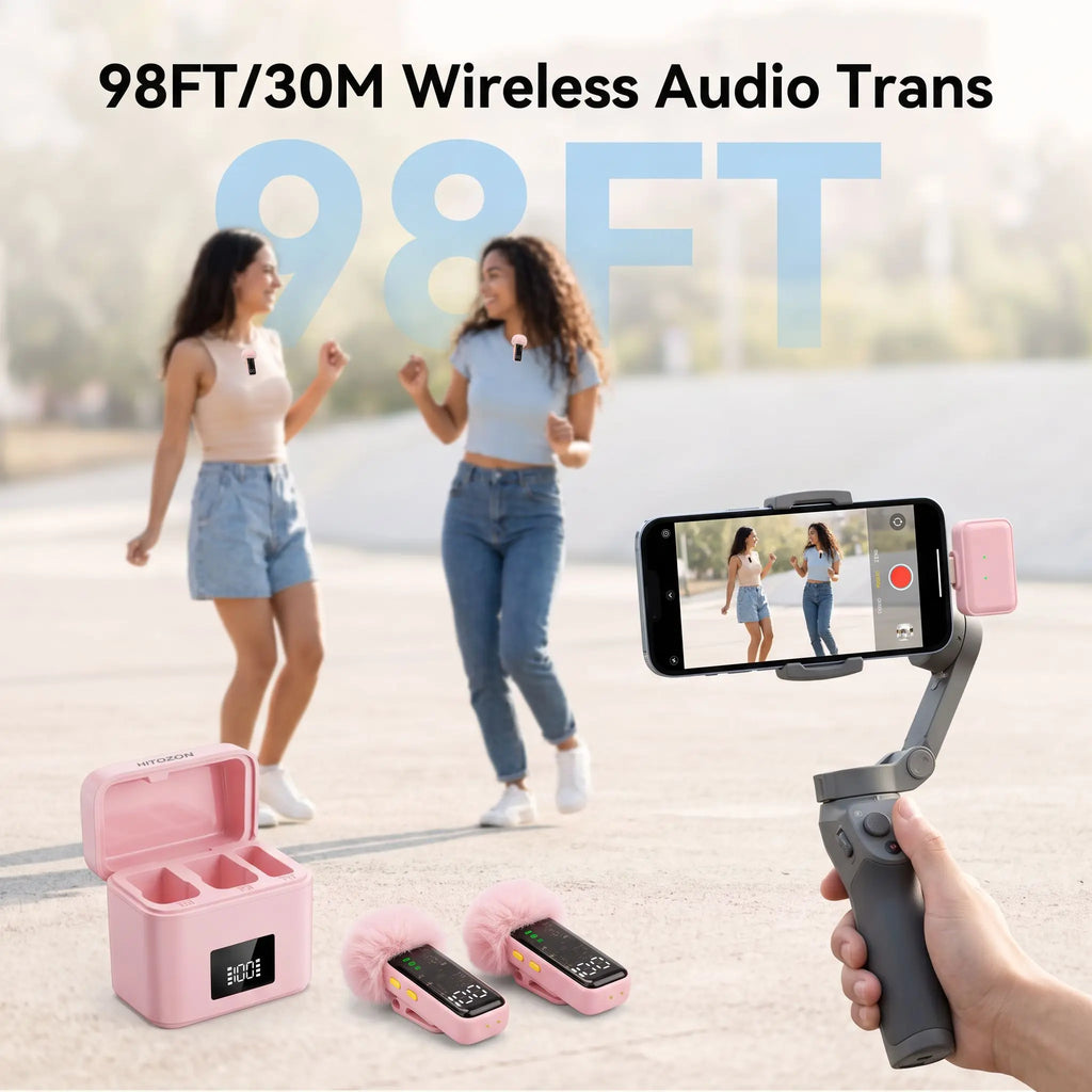 Wireless Lavalier Microphone, AI Noise‑Reduction Lapel Mic With Charging Case, Plug‑and‑Play for iPhone Android Vlog Live Stream by FLIPSTYLEZLLC