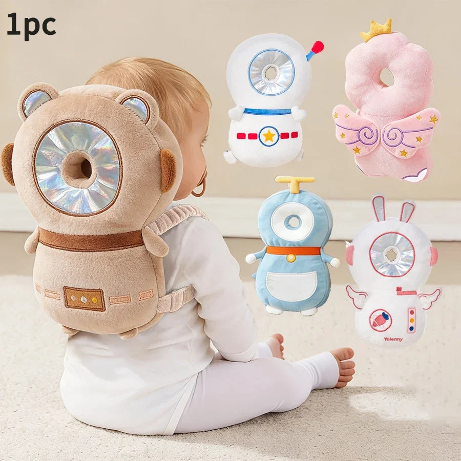 1pc Baby Head Protector Pillow - Protective Backpack, Anti-Fall Head Pillow, Adjustable Baby Head Protection Pad, Comfortable, Cute Cartoon Design, Suitable for Baby Walking and Crawling by FLIPSTYLEZLLC