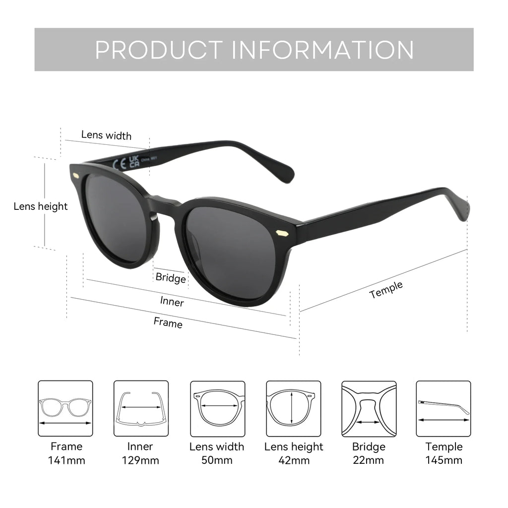 ZENOTTIC Classical High-quality Acetate Polarized Sunglasses Unisex UV400 Protection Shade Retro Round Sun Glasses ZS6211 by FLIPSTYLEZLLC