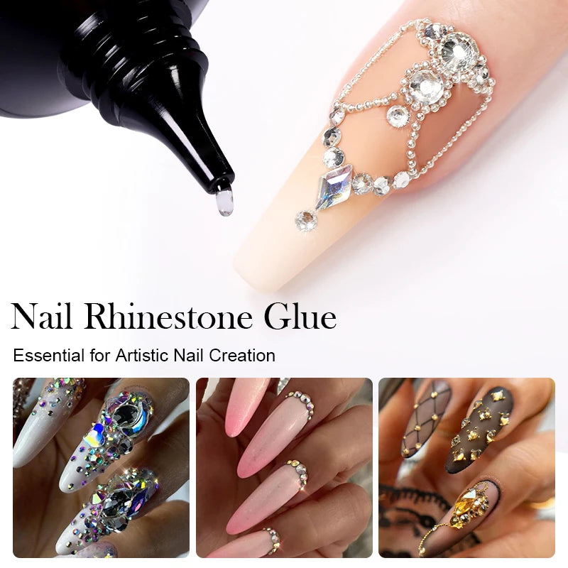 BORN PRETTY 30ml Rhinestones Glue Nail Gel Polish For Manicure Transparent Nail Art Sticky Gel Strong Jewelry Decorations by AliExpress