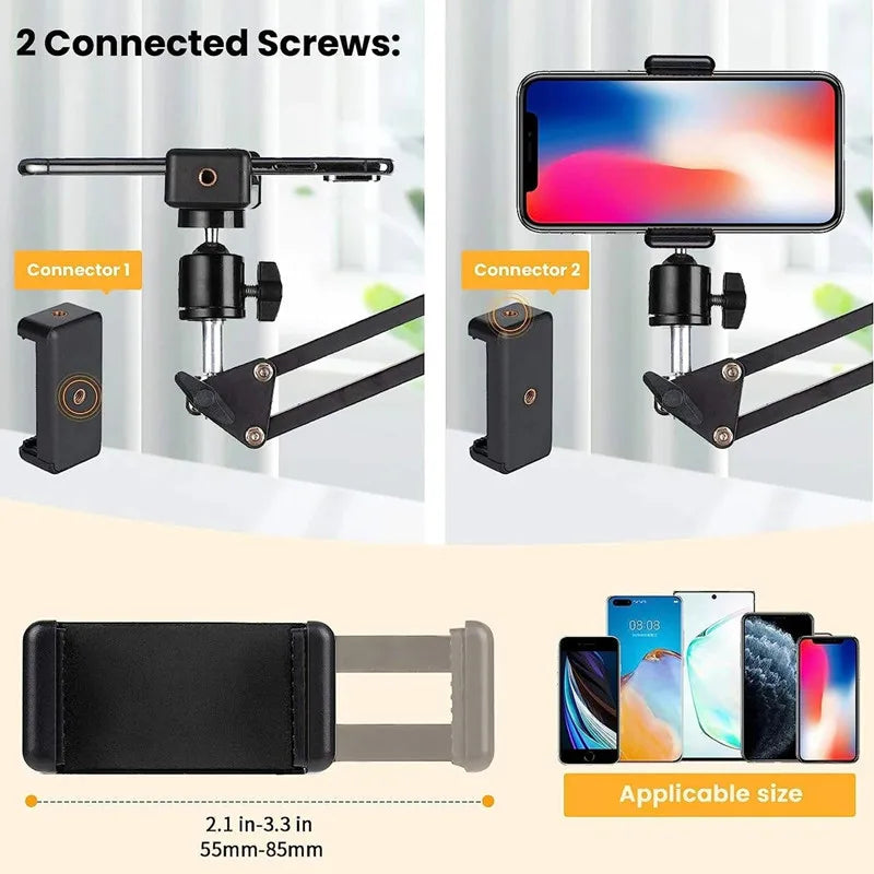 2025 NEW Flexible Arm Tripod For Phone Stand Table Folded Anchor 360° Rotation Online Desktop Laptop Video Live Shot Photography by Noventix