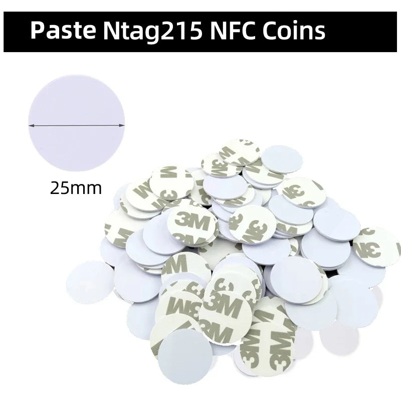 5YOA 50/30pcs NFC Coin Ntag215 TAG Key 13.56MHz 215 Card Universal Label RFID Ultralight Tags Labels 25 mm diameter Round Box by FLIPSTYLEZLLC