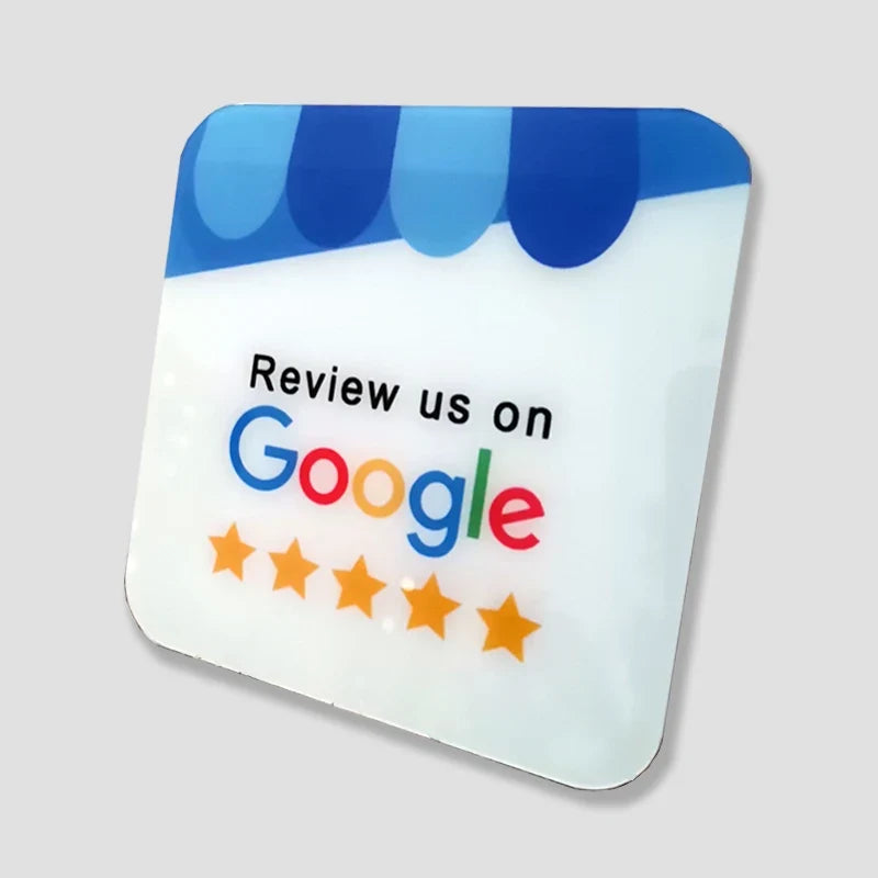Custom Printing Acrylic NFC Table Stands NFC Plate for Google Reviews by FLIPSTYLEZLLC