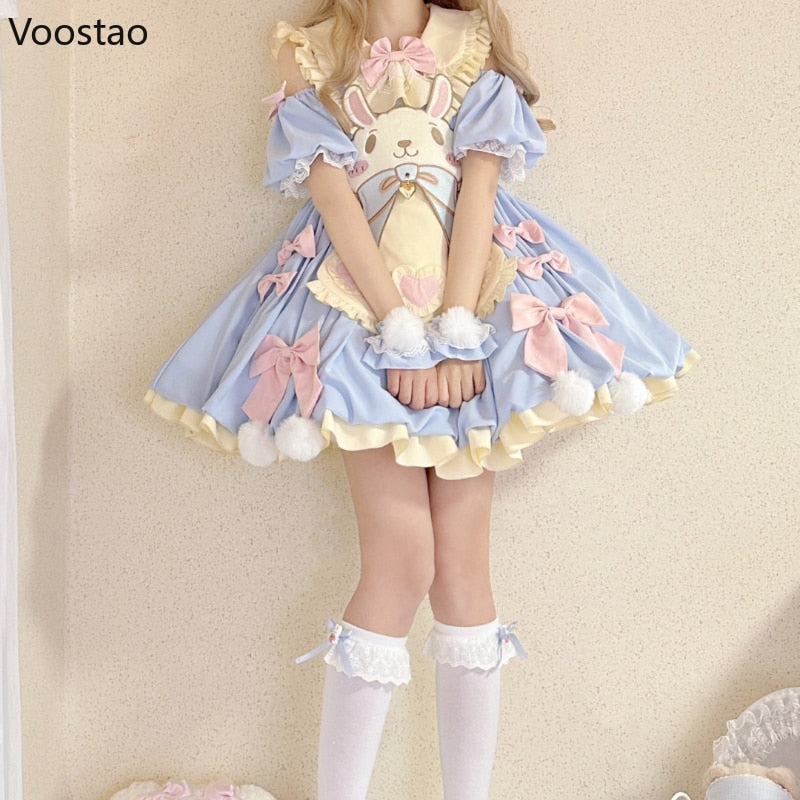 Sweet Lolita Bunny Party Dress by Kore Kawaii