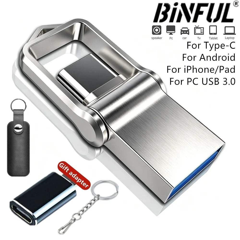 Mini 512GB OTG USB Flash Drive USB 3.0 Type C For iPhone iPad 32G 128GB 256GB Pendrive Samsung Android Laptop Memory Phone Stick by FLIPSTYLEZLLC
