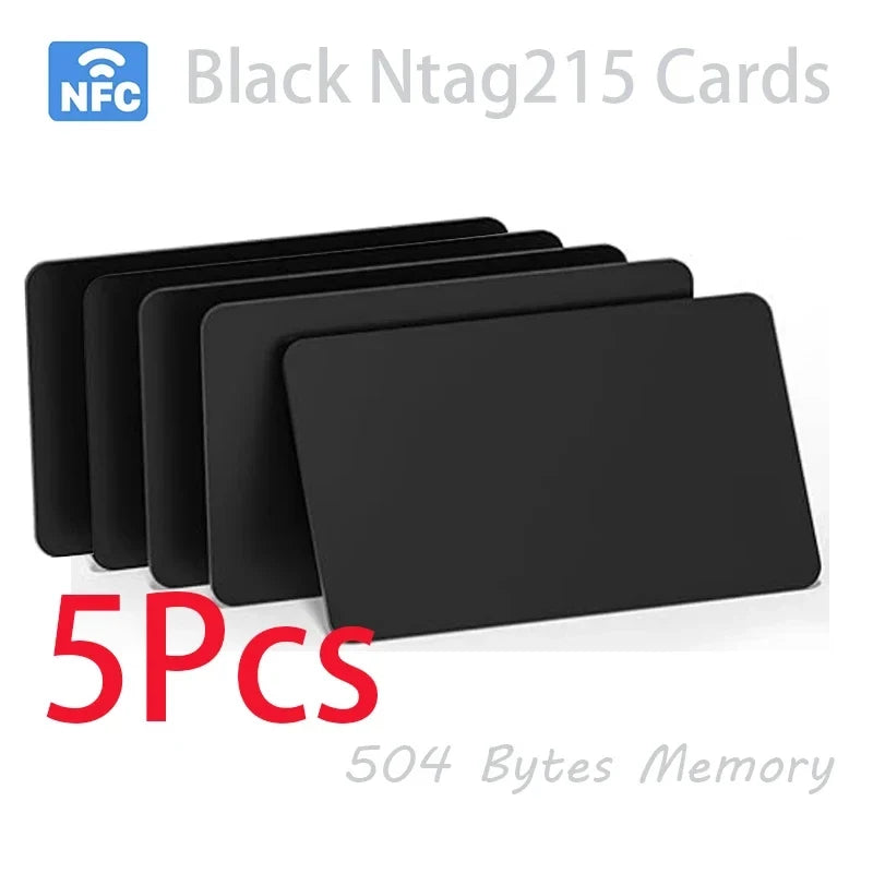 Hilo 5-10PCS NTAG215 Blank NFC Cards PVC Tags NFC215 Black Card 13.56Mhz TagMo Waterproof RFID NFC Phone 504 bytes by FLIPSTYLEZLLC