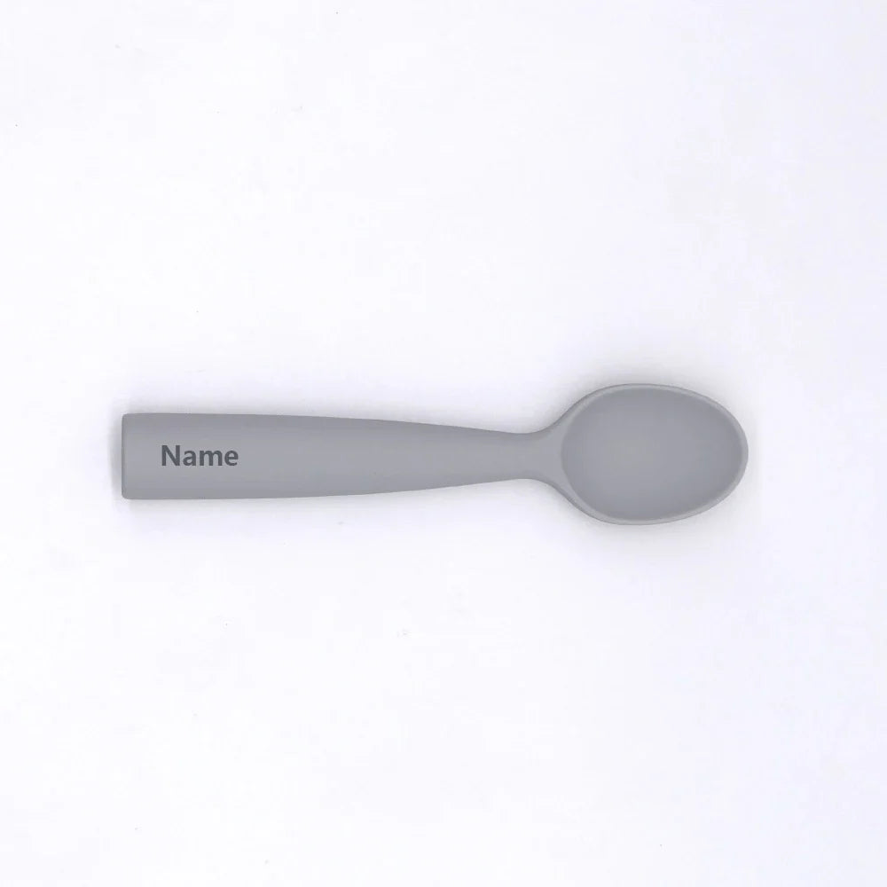Silicone Spoon Personalized Custom Name Silicone Material Soft Spoon Baby Practice Use Suitable by FLIPSTYLEZLLC