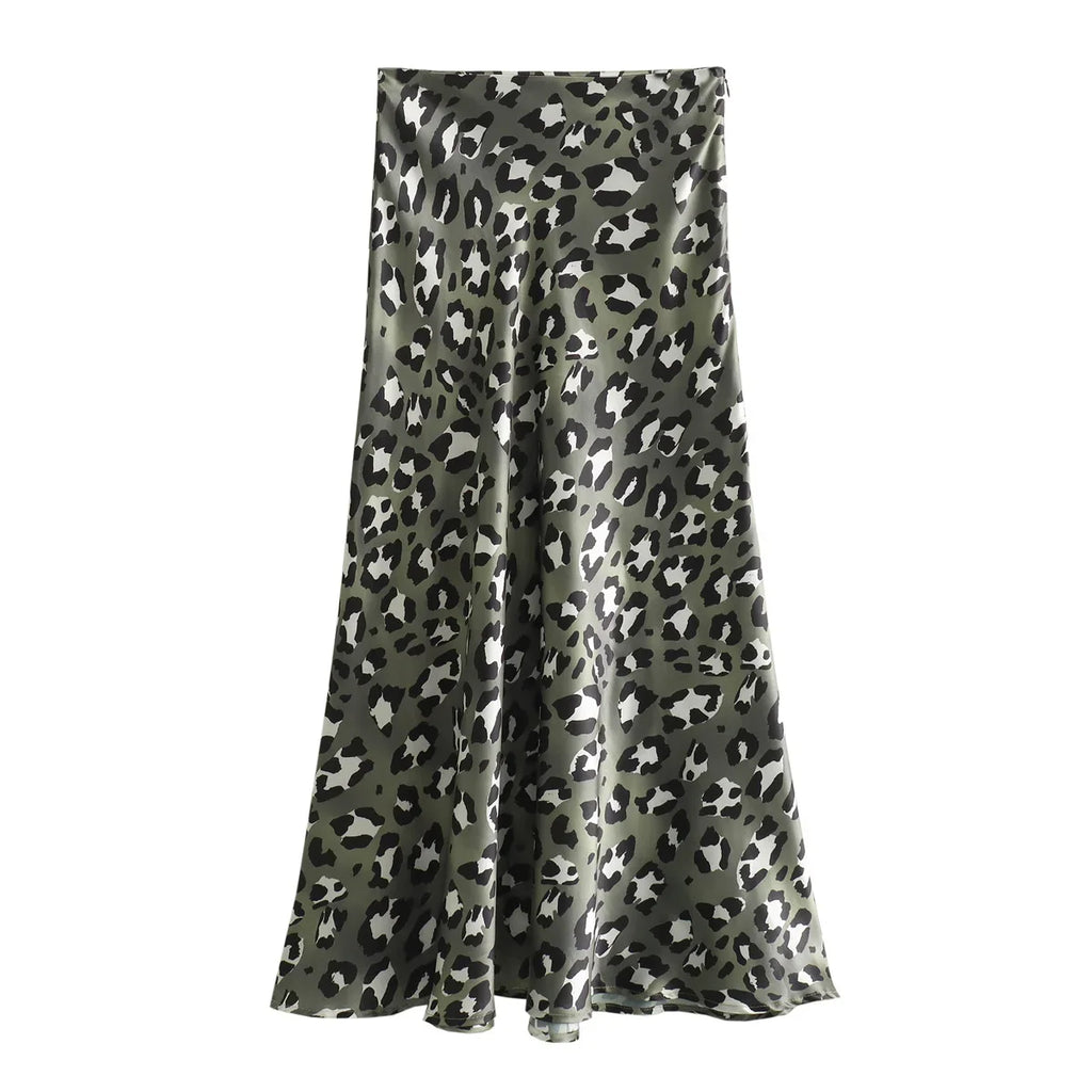 HH Women Fashion Leopard Print Skirt Vintage High Waist Midi Skirts Elegant Women Summer Casual Streetwear Skirt by Urban Fashion Icon