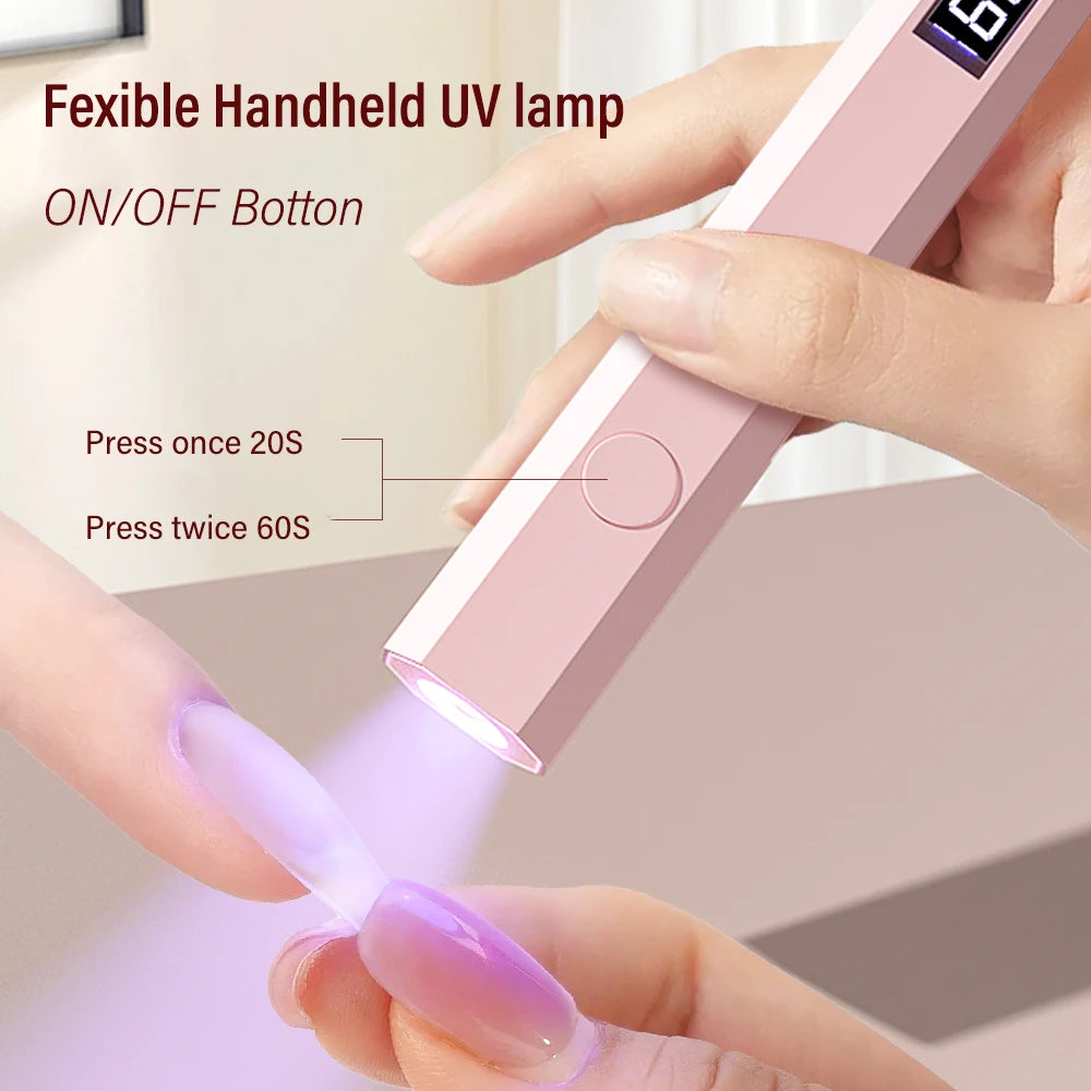 YIKOOLIN Convenient Handheld Nail Dryer Lamp UV/LED Nail Curing All Gel Polish Nail Art Tool Nail Art Convenient Nail Lamp by Aliexpress