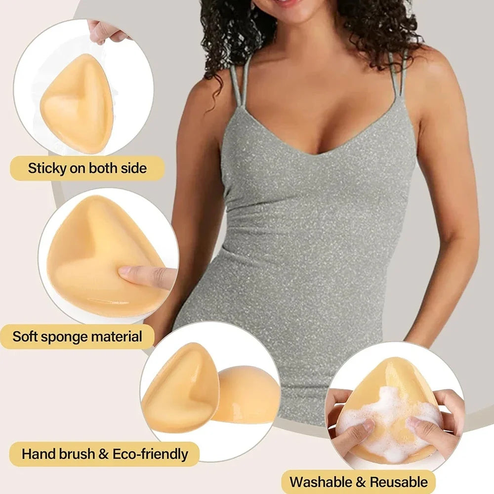 Double Sided Sticky Bra Inserts Push Up Adhesive Bra Pads Breast Enhancer Pads Cup Add Up for Bikini Swimsuit Strapless Dress by Urban Fashion Icon