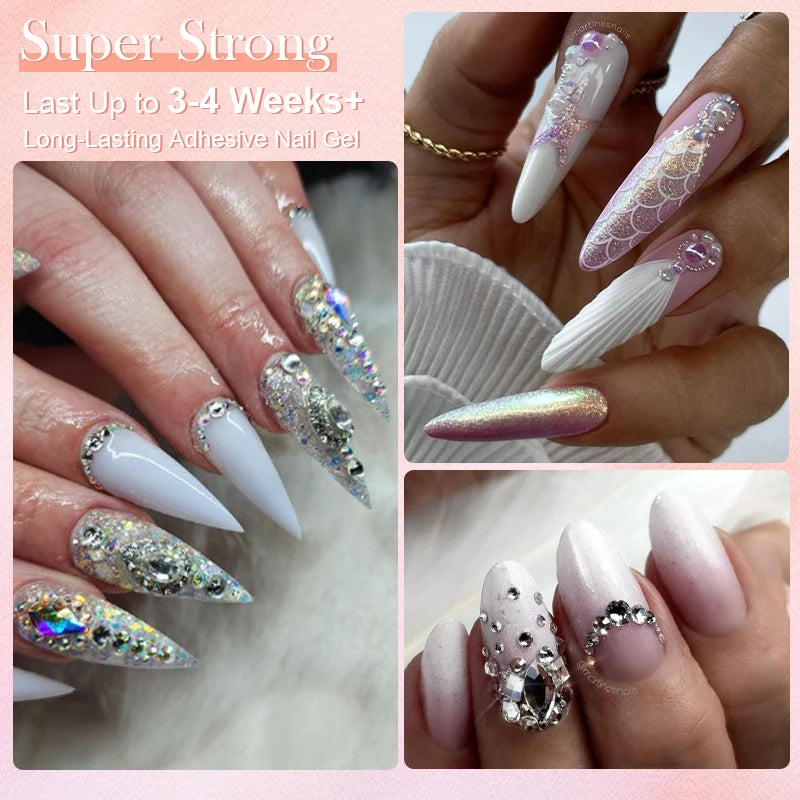 BORN PRETTY 30ml Rhinestones Glue Nail Gel Polish For Manicure Transparent Nail Art Sticky Gel Strong Jewelry Decorations by AliExpress