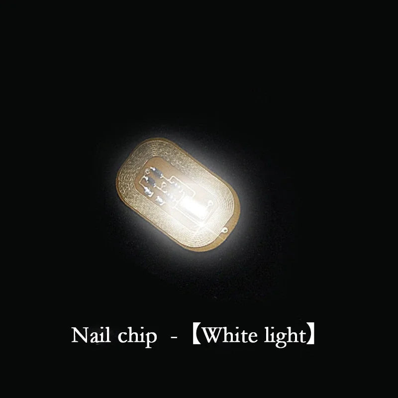 5pcs NFC Flash Nail Sticker LED Bare Chip Intelligent Luminous Nail Lamp Glow in the Dark Nail Stickers Enhancement Manicure by FLIPSTYLEZLLC