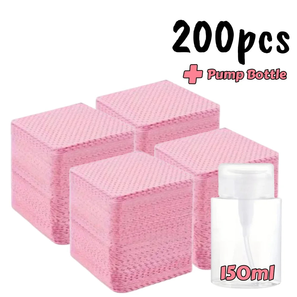 20/600pcs Lint-Free Nail Wipes Gel Cleansing Tissues Aluminum-Free Nail Polish Remover Pads for NaiArt Beauty Cleaning Care Tool by AliExpress