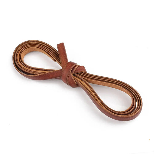 2m Vintage Cowhide Leather Cord Strip Round/Flat Rope String DIY by AliExpress