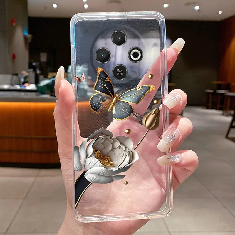 For Tecno Spark 30C Case kl5 kl5n Aesthetic Butterfly Flower Clear Soft Silicone Back Cover Techno Spark 30C Phone Case k15 k15n by FLIPSTYLEZLLC