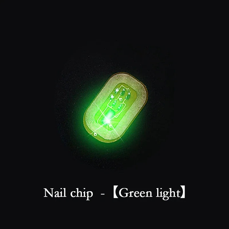 5pcs NFC Flash Nail Sticker LED Bare Chip Intelligent Luminous Nail Lamp Glow in the Dark Nail Stickers Enhancement Manicure by FLIPSTYLEZLLC