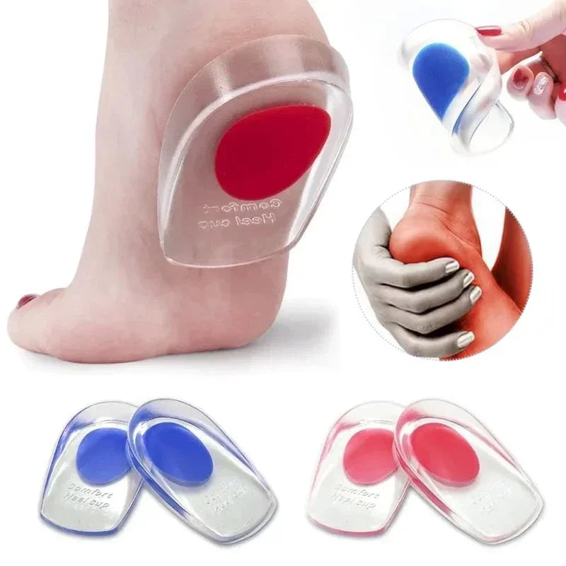 Silicone Gel Insoles Pain Cushion Bone Spurs Pain Relief Heel Cushion Thickened Soft Half Heel Insole Pad Height Increase by FLIPSTYLEZLLC