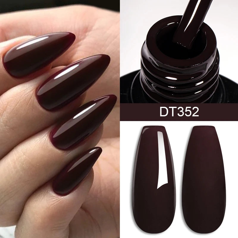 MEET ACROSS 7ml Red Gel Nail Polish Crystal Semi Permanent Soak Off UV Gel Varnish Nail Art Manicure Base Matte Top Coat Vernis by AliExpress