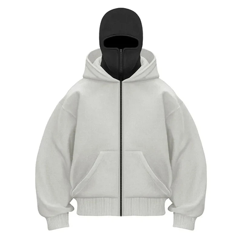 Plain Design Hooded Zip Up Sweatshirt for Men Women Autumn Winter Ins Style Couple Matching by Urban Fashion Icon