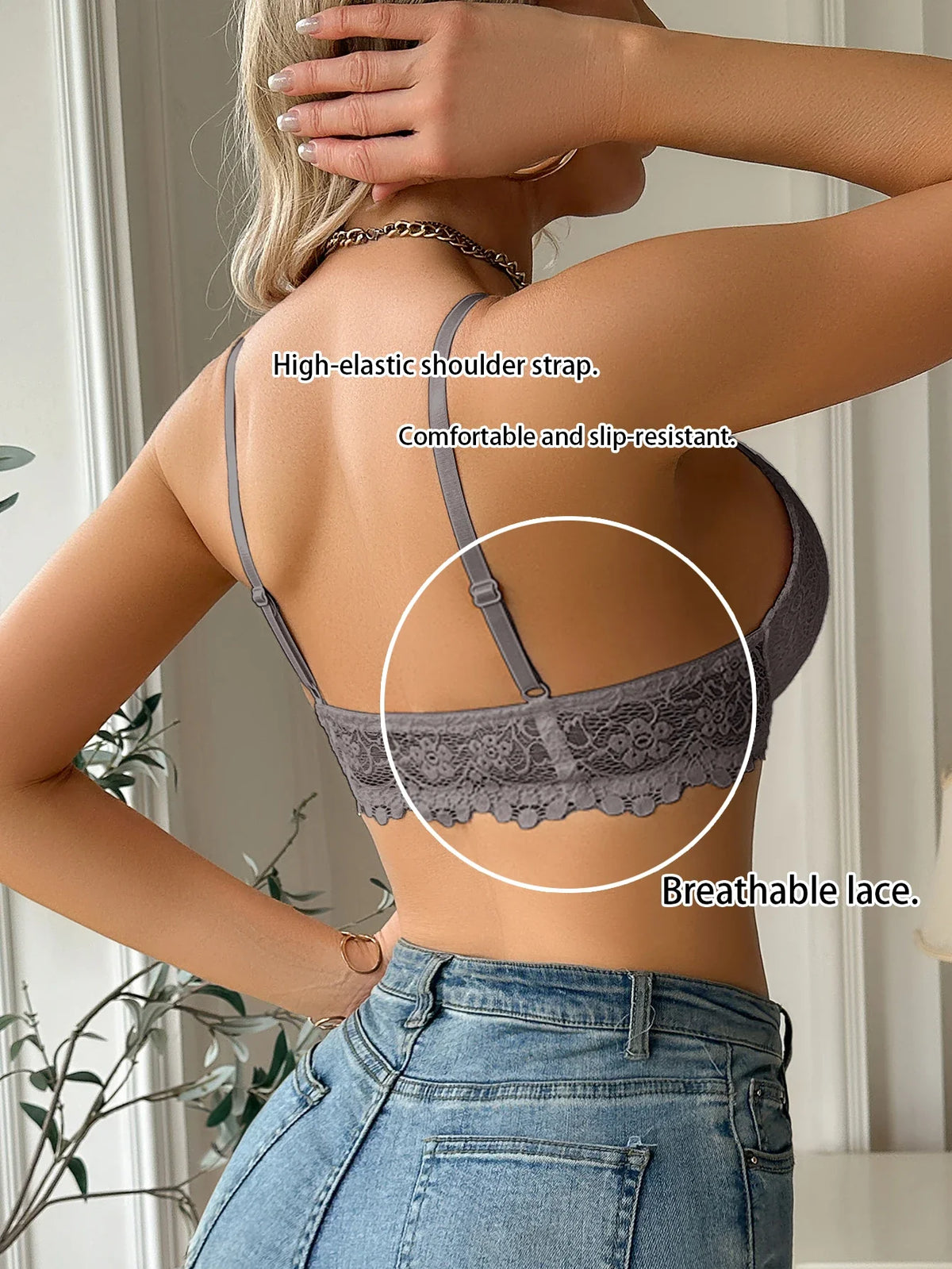 Modern Women's Lace Bra, Sexy Front-Clasp Push-Up Bra, Non-Padded, Breathable, Comfortable, Elegant, Sexy Lingerie Top by Ladyez