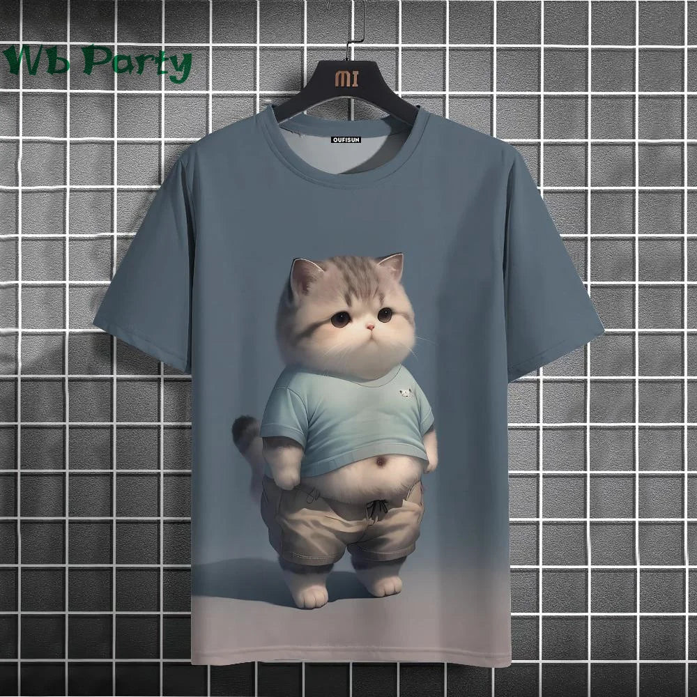 Cat Print shirts - Y2K Graphic T-Shirt by FitiqueFit