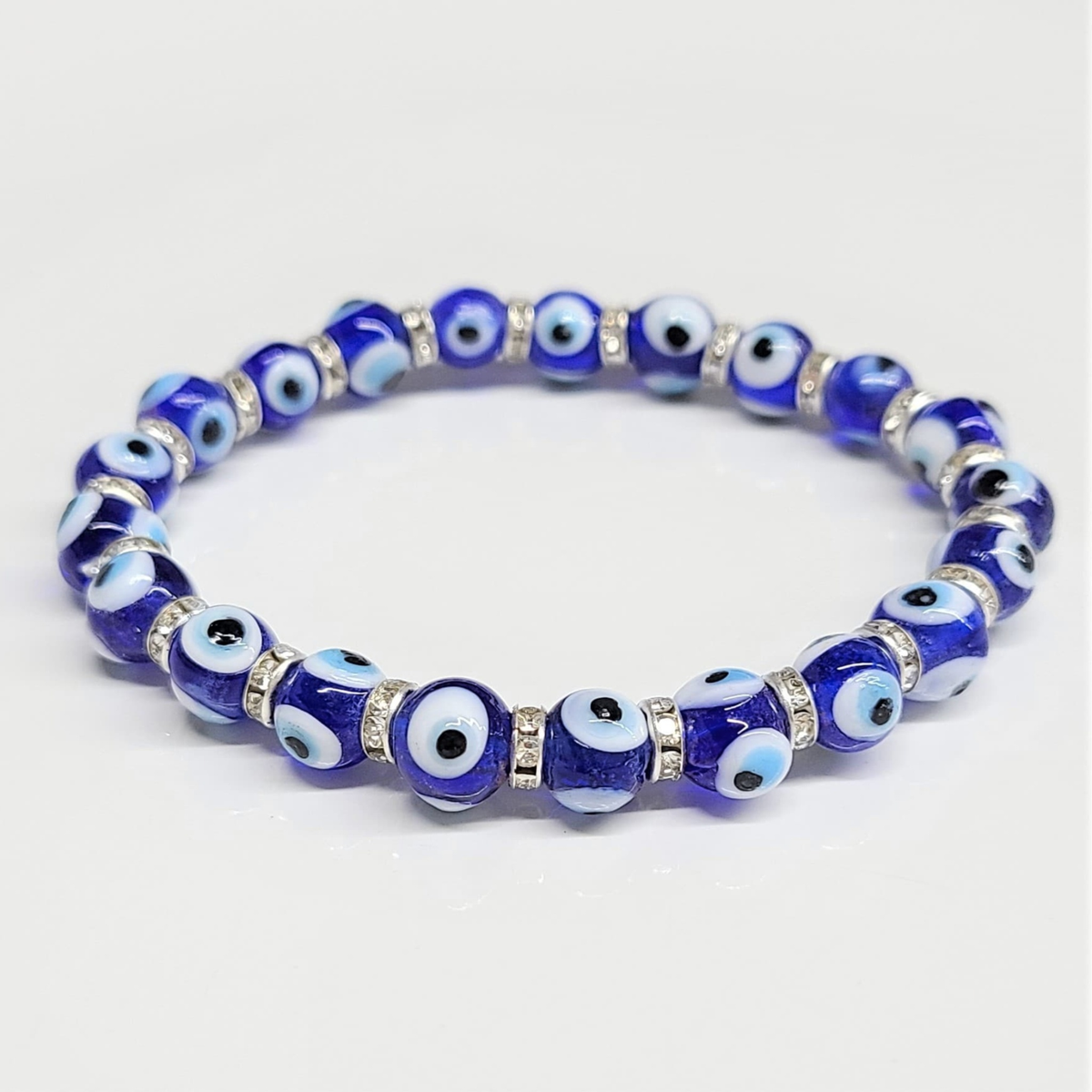 Evil Eye Round Bead Bracelet - God's Watching by Sacred Crystals