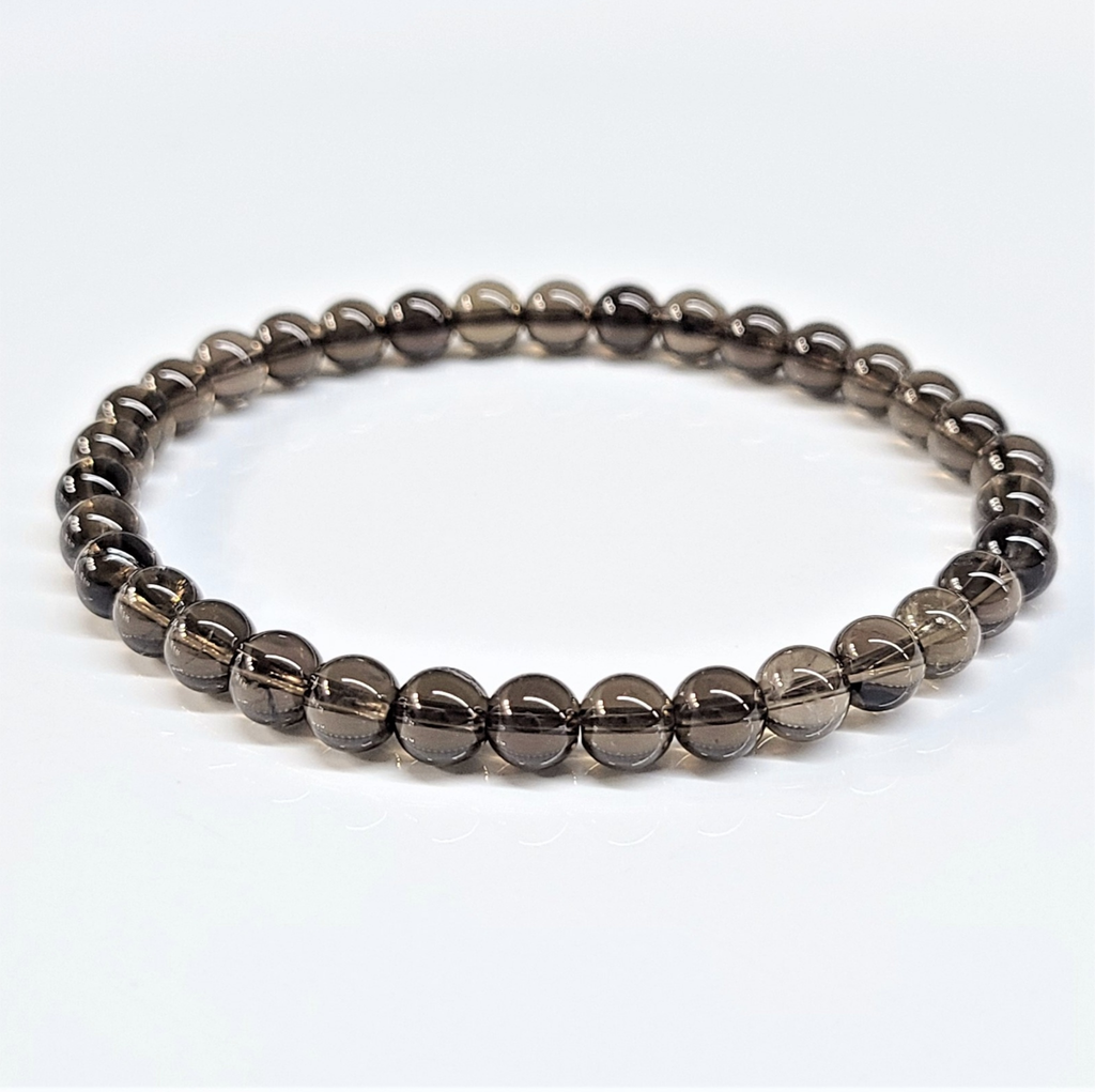 Smoky Quartz Round Bead Bracelet - Stone of Strength & Stability by Sacred Crystals