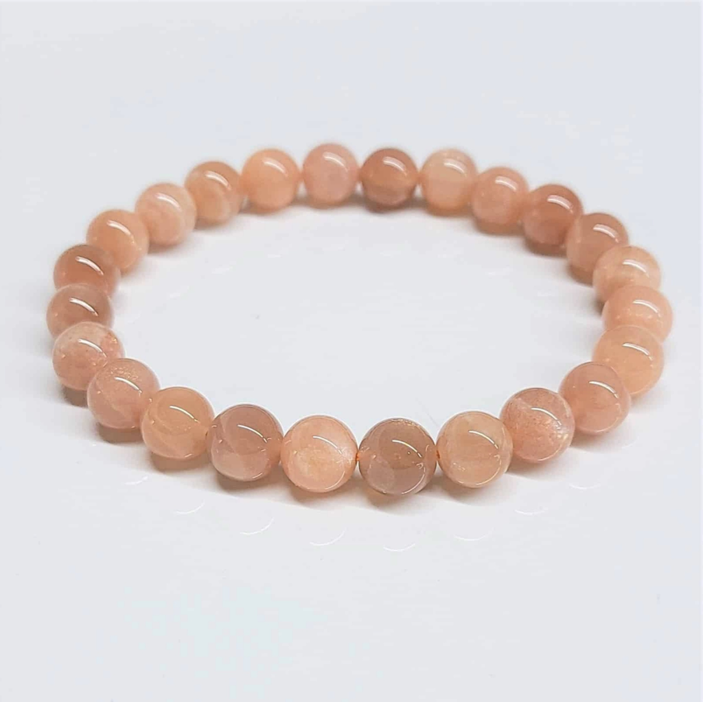 Sunstone Round Bead Bracelet - Stone of Joy & Motivation by Sacred Crystals