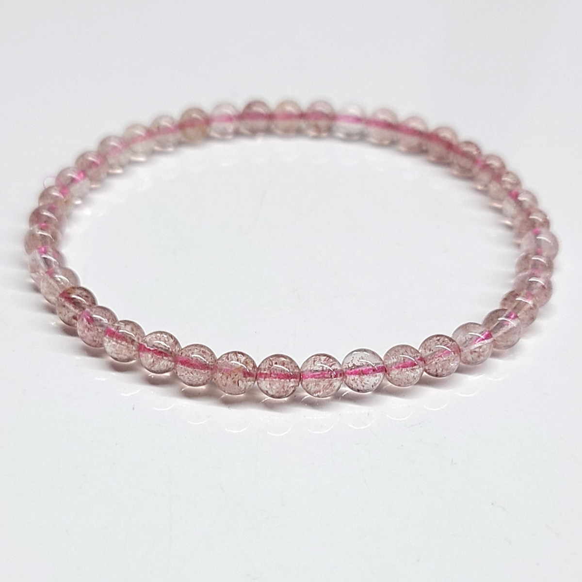 Strawberry Quartz Round Bead Bracelet - Stone of Love & Joyful Blessings by Sacred Crystals