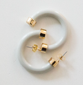 Off White Mini Hoop Earrings by hoohoops