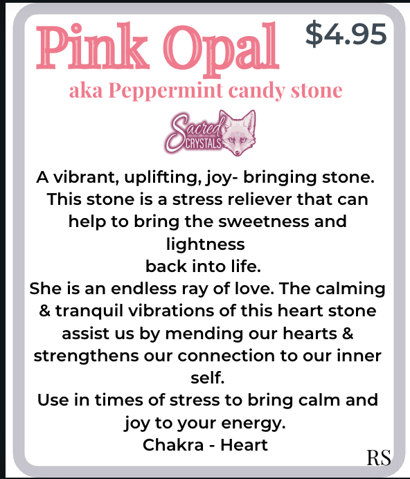 Rough Pink Opal – Raw Stone from Peru by Sacred Crystals