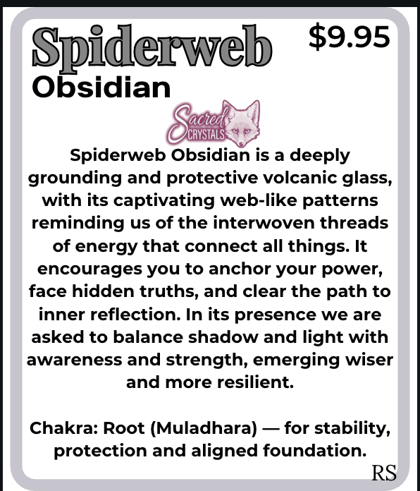 Natural Spiderweb Obsidian – Raw Stone from Mexico by Sacred Crystals
