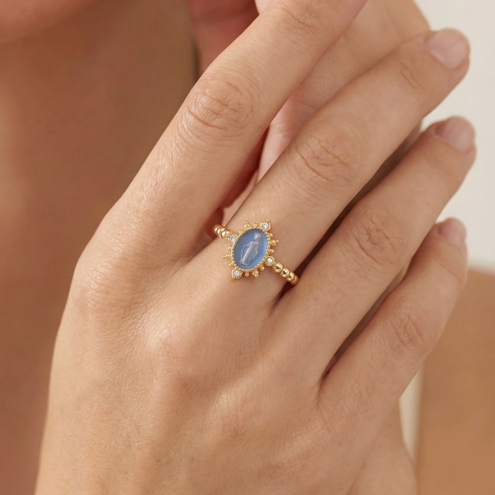 Lady Lourdes Ring - French Blue by Joy Dravecky