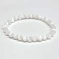 Selenite Round Bead Bracelet - Aura Cleanser by Sacred Crystals