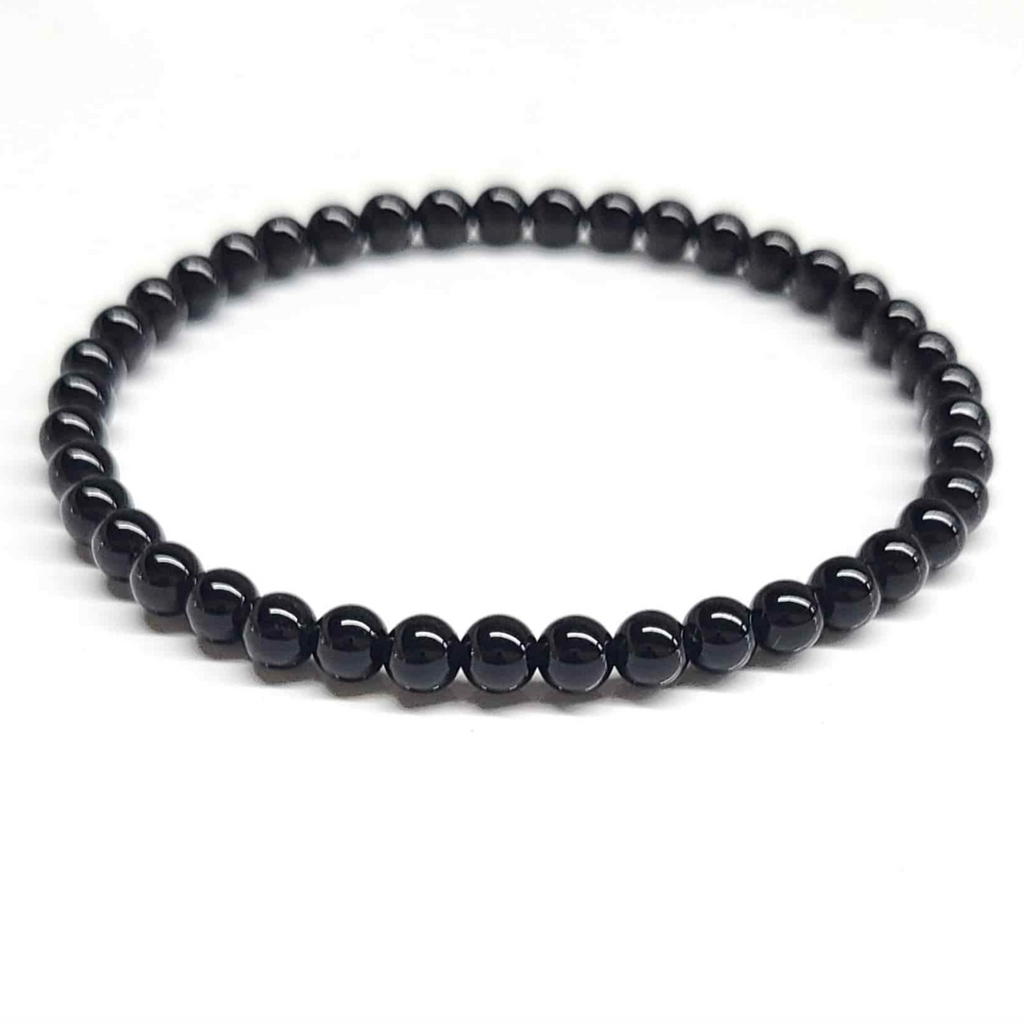 Black Onyx Round Bead Bracelet - Gentle Protection by Sacred Crystals