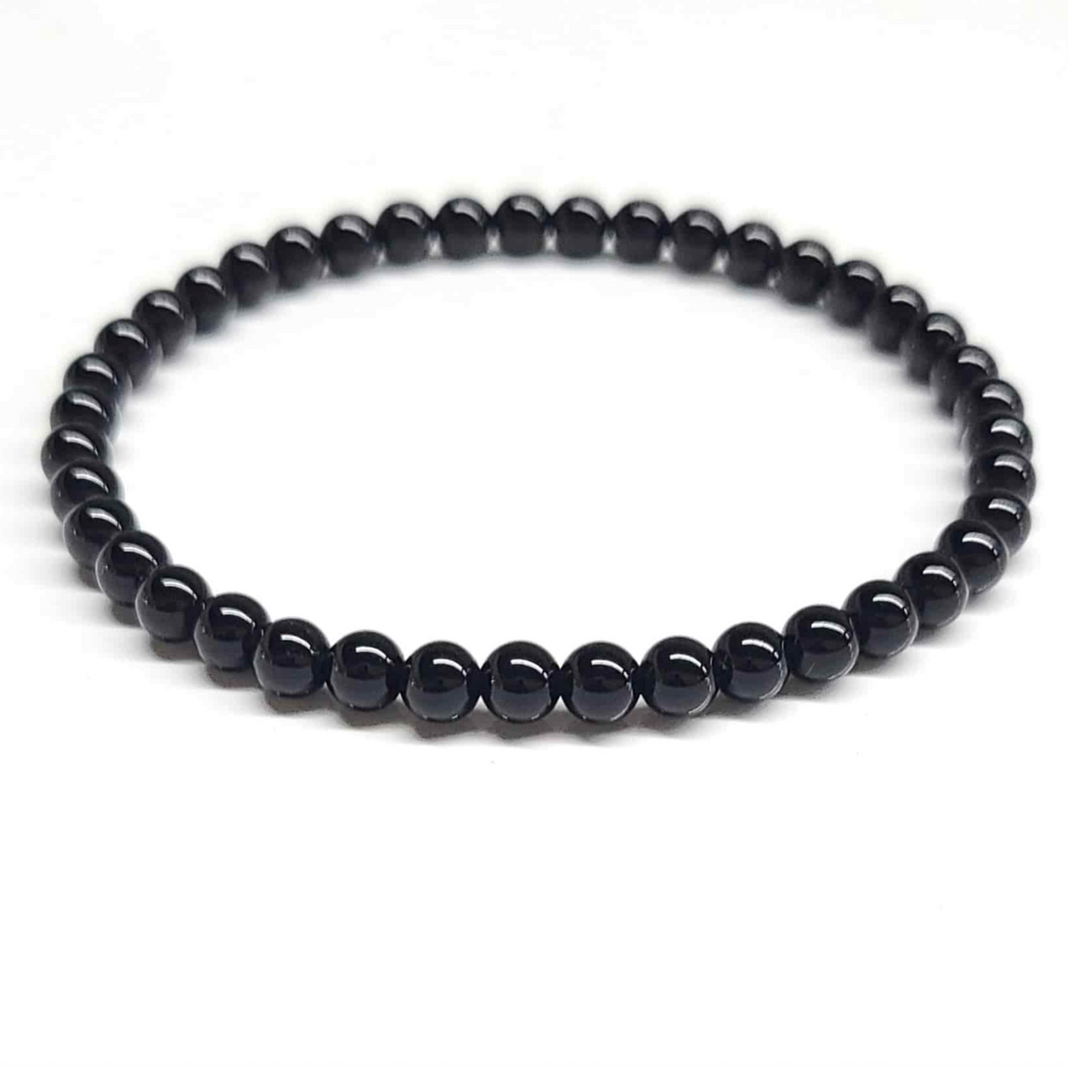 Black Onyx Round Bead Bracelet - Gentle Protection by Sacred Crystals