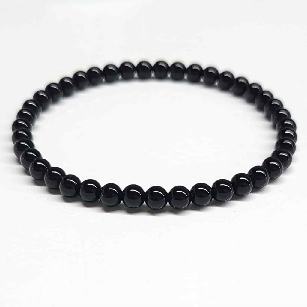 Black Obsidian Round Bead Bracelet by Sacred Crystals