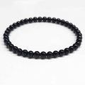 Black Obsidian Round Bead Bracelet by Sacred Crystals