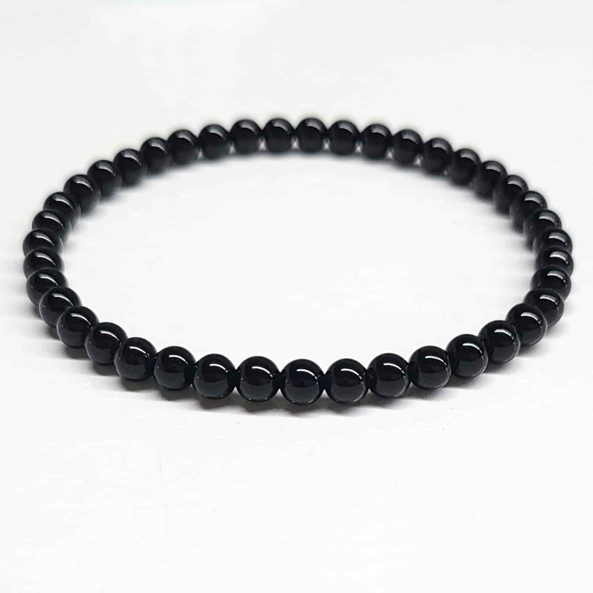 Black Obsidian Round Bead Bracelet by Sacred Crystals