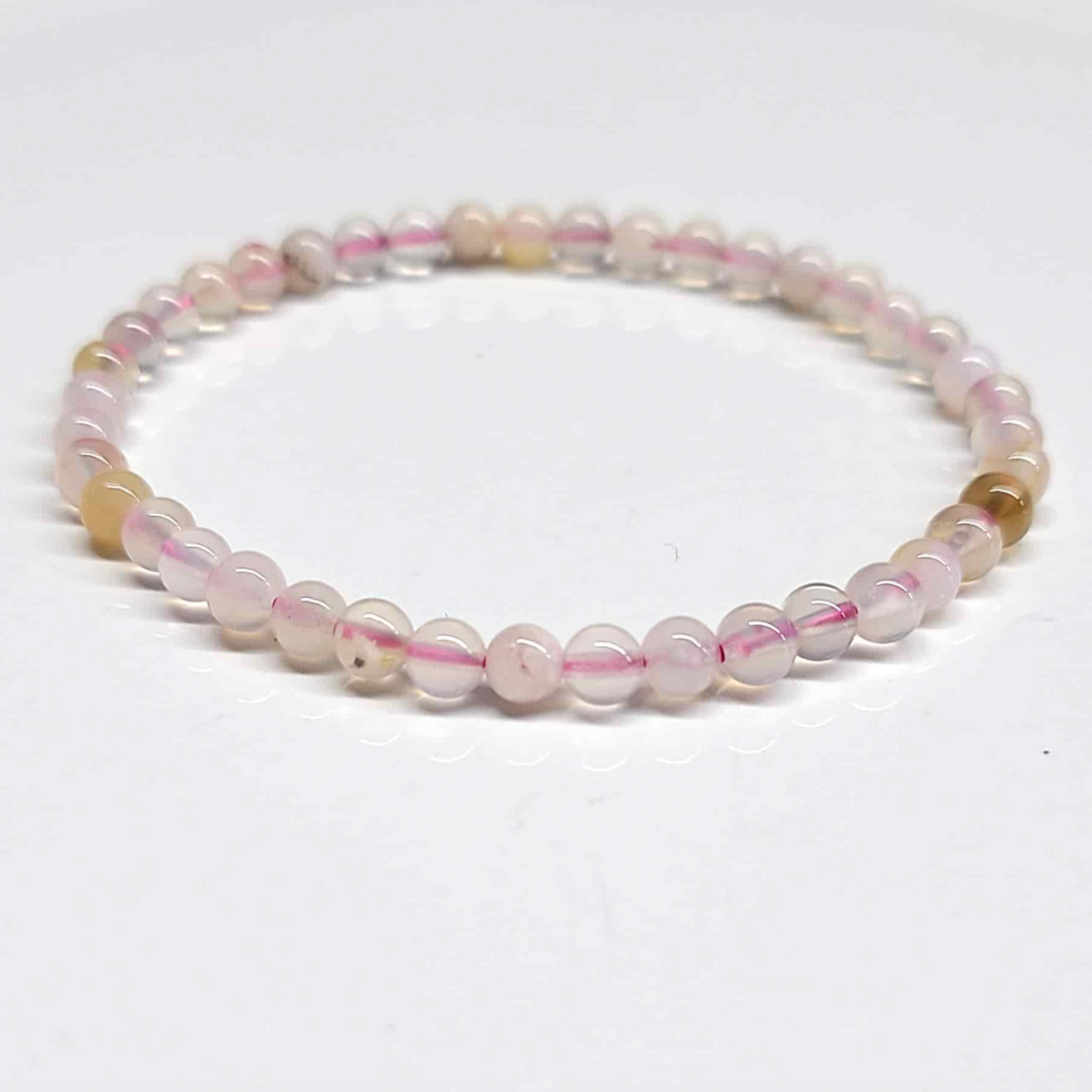 Flower Agate Round Bead Bracelet - Stone of the Divine Feminine by Sacred Crystals