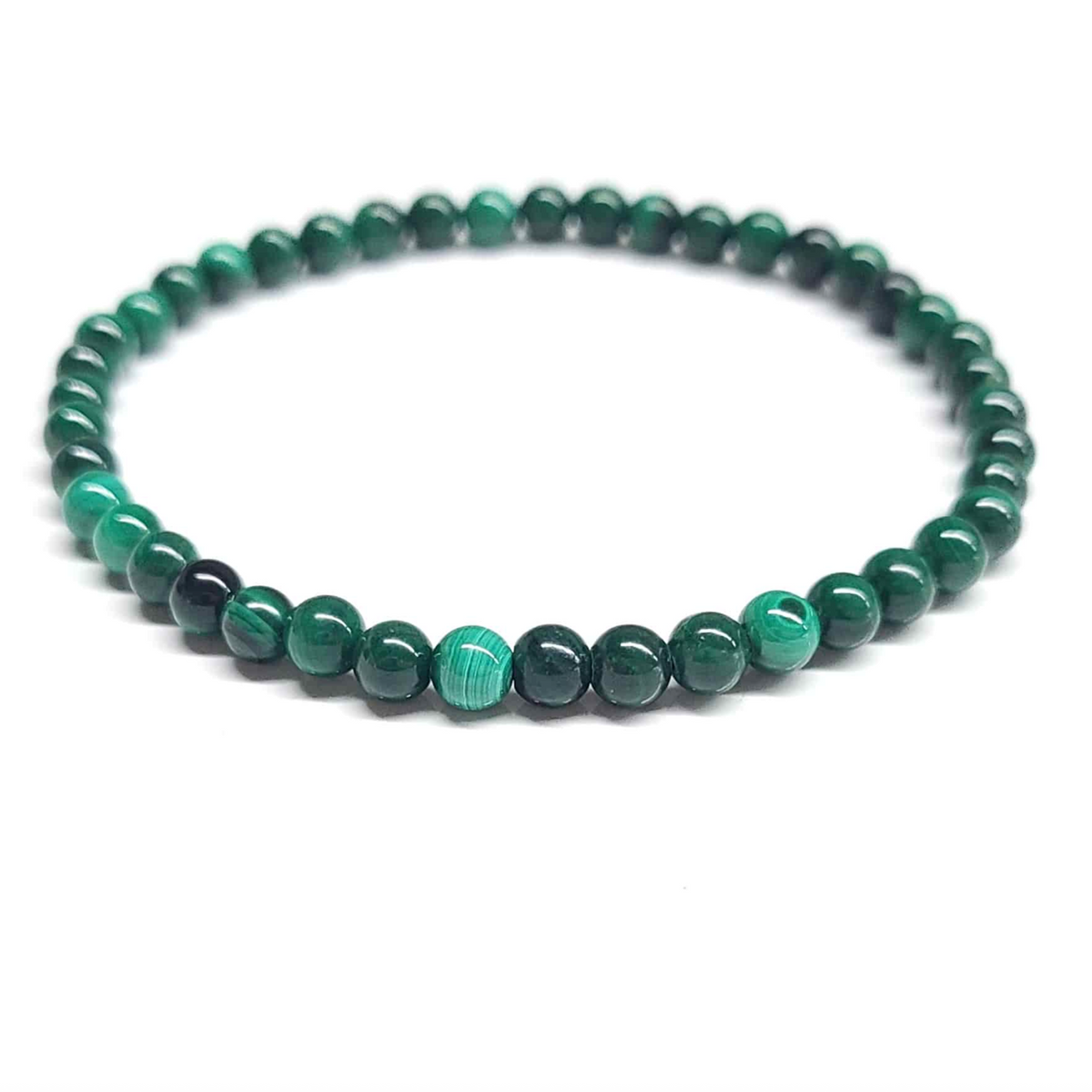 Malachite Round Bead Bracelet - Stone of Transformation & Fidelity by Sacred Crystals