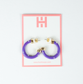 Purple with Pearls Hoop Earrings by hoohoops